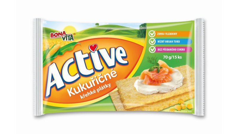 Chlebík krehké plátky Kukuričné Active 70g BonaVita