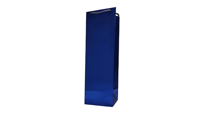 Taška Darčeková-Fľaša Metalic Satén Modrá 12x37x11cm