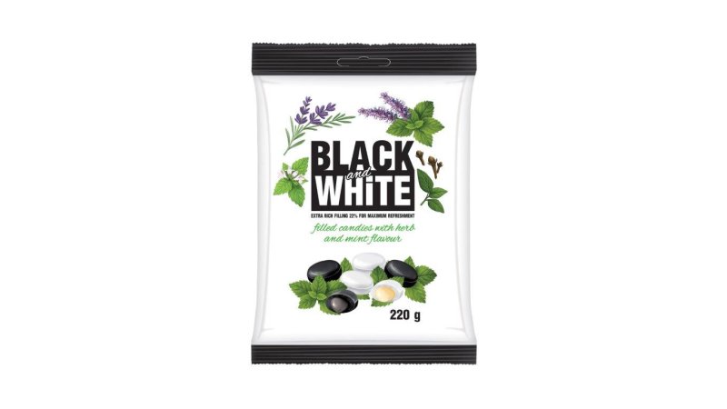 Cukríky BLACK & WHITE furébylinky a mäta 220g