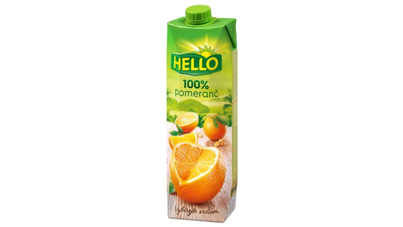 Džús Pomaranč 100% 1l Hello