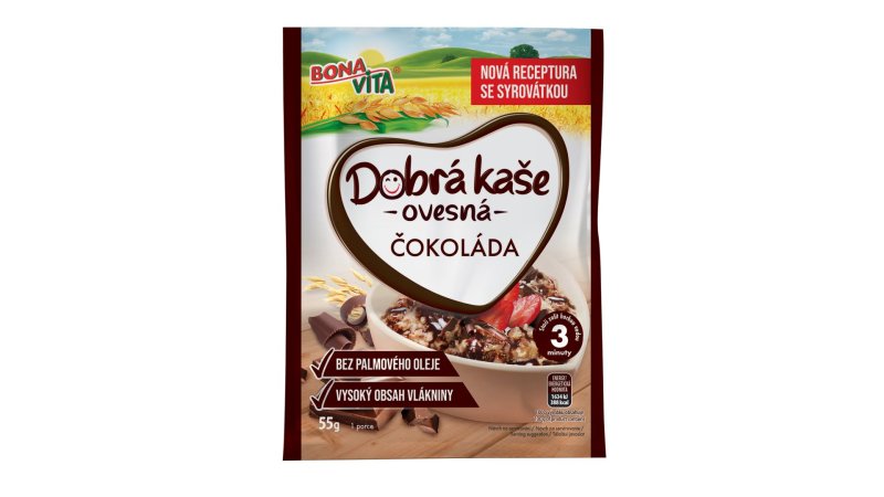 Kaša Ovsená Čokoláda 55g Dobrá Kaše BonaVita