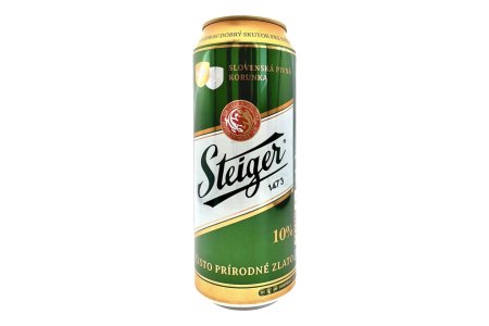 Pivo Steiger 10% 0,5L plech