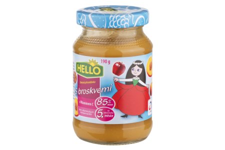 Detská výživa Broskyňa190g sklo Hello