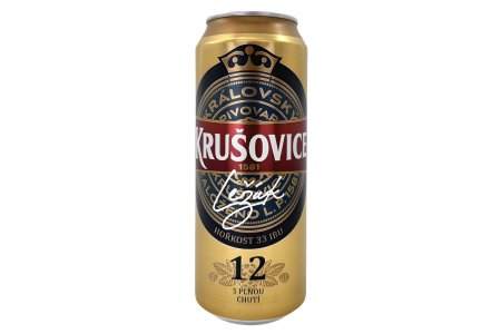 Pivo Krušovice Kráľovský 12% 0,5l plech