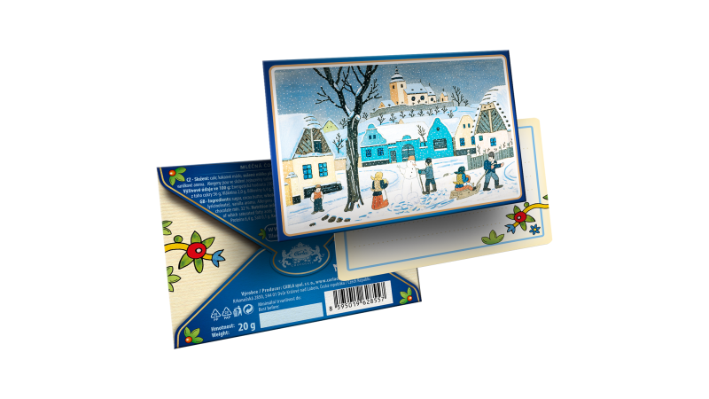 Čokoláda mliečna obálka Zima Lada 20g