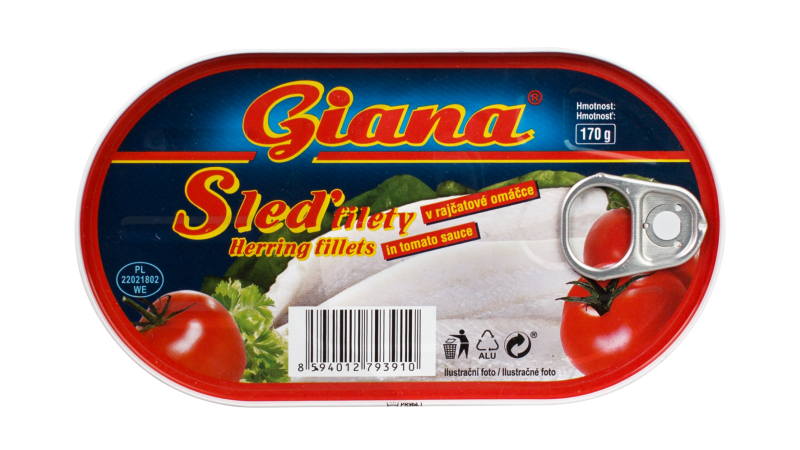 Sleď filety v paradajkovej omáčke 170g Giana