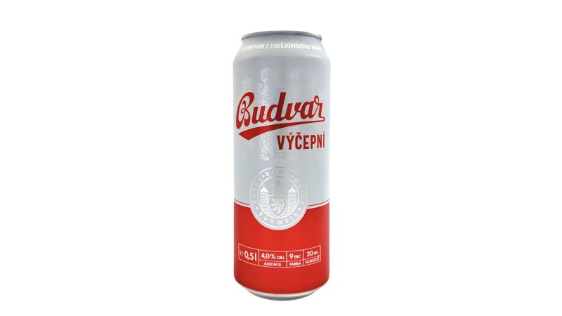 Pivo Budvar svetlý výčapný 10% 0,5l plech