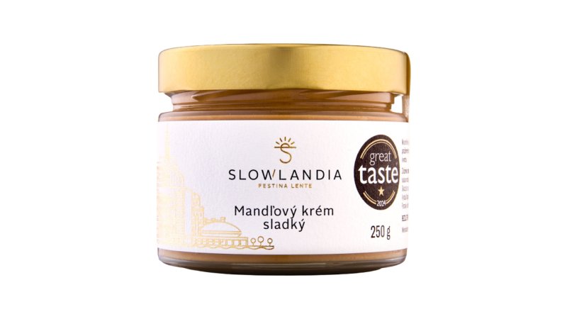 Krém mandľový jemne sladký 250g sklo Slowtella