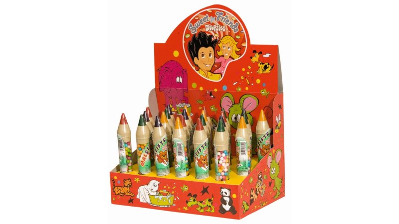 Cukríky Ceruzka s farebnými perlami 50 g