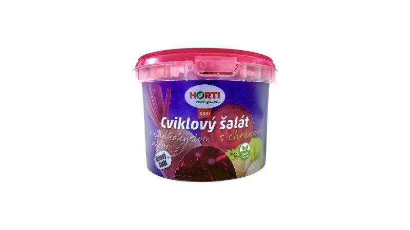 Cviklový šalát s chrenom sladkokyslom náleve 500g HORTI