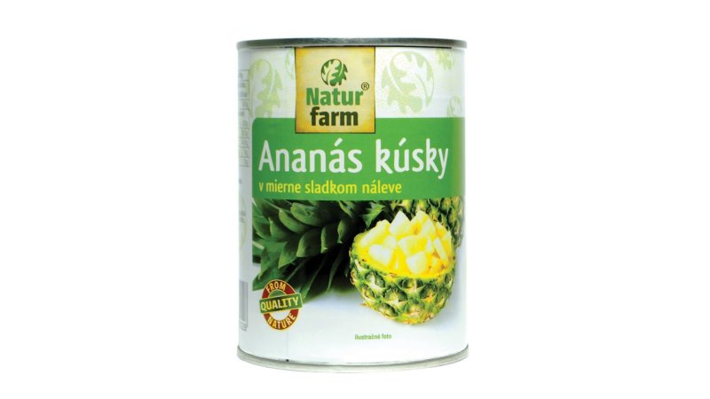 Kompót Ananás kúsky 580ml Natur Farm