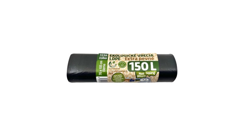 Vrecia na odpad 76x105cm/150L/45mik/10ks/LDPE čierne