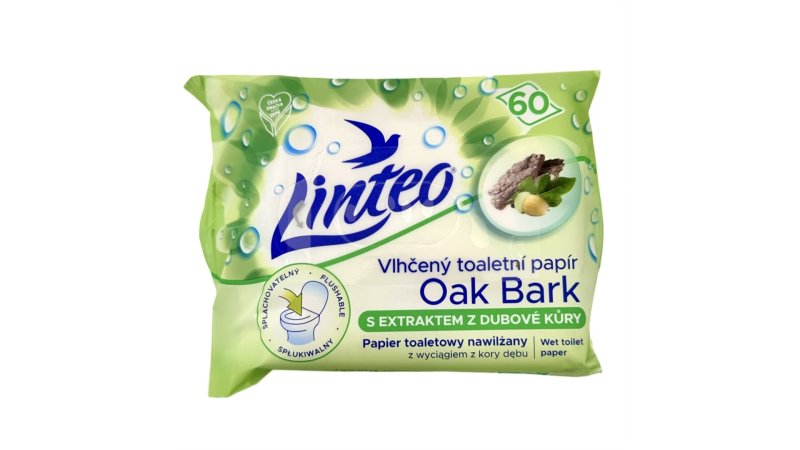 Toaletný papier vlhčený dubová kôra Linteo 60ks