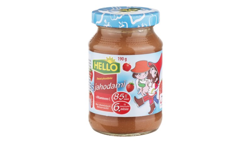 Detská výživa Jahoda 190g sklo Hello