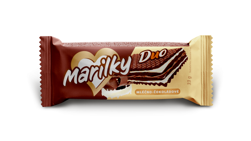 Oblátky Marilky Duo mlieko-čokoláda 33g