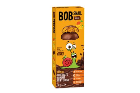 Snack ovocný Bob Snail 30g Mango v čokoláde