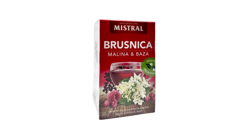 Čaj Mistral Brusnica-malina-baza 40g