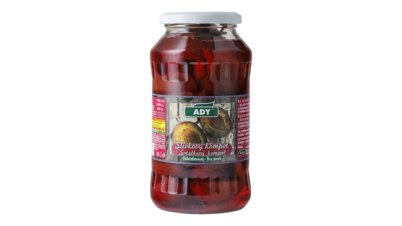 Kompót Slivky odkôstkovaný 720ml PP350g Ady