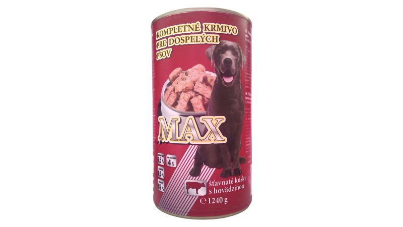 Krmivo Pes Kúsky Hovädzie 1240g Max