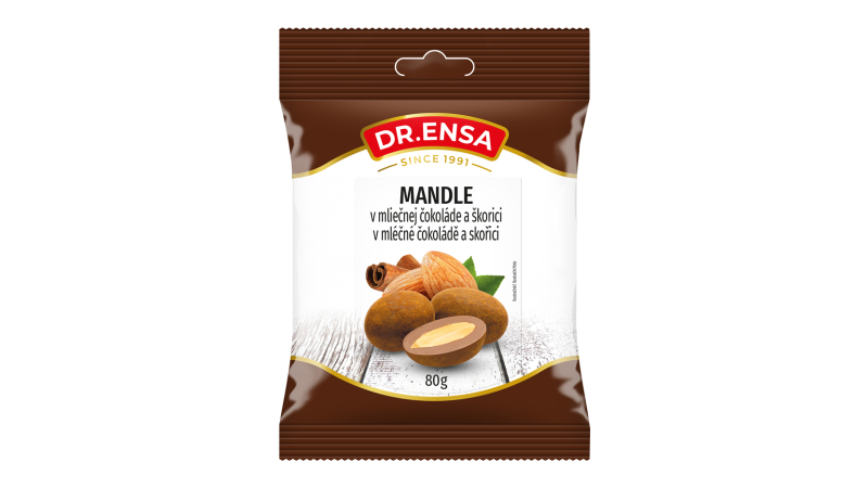 Mandle v mlieč.čokoláde so škoricou 80g ENSA