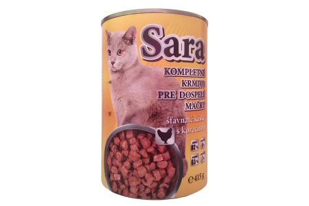 Krmivo Mačka Kúsky Kura 415g Sara