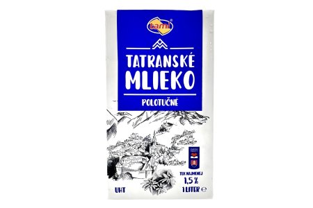Mlieko Polotučné Trvanlivé 1,5% 1L Tami