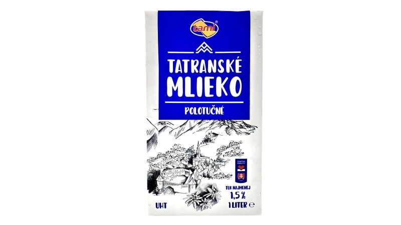 Mlieko Polotučné Trvanlivé 1,5% 1L Tami