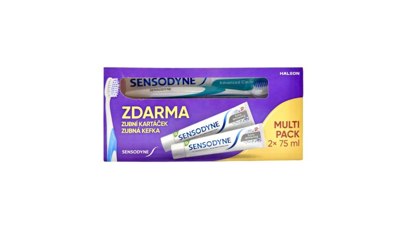 Zubná pasta Sensodyne 2x75ml Extra Whitening + zubná kefka