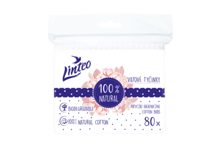 Tyčinky vatové Linteo 80ks zip