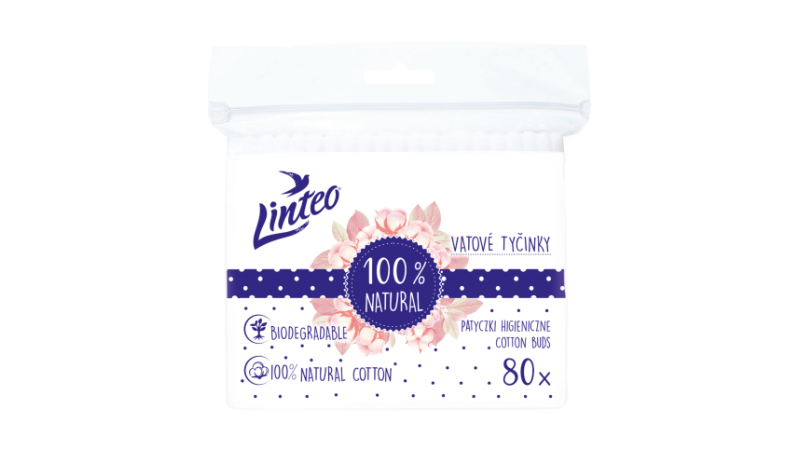 Tyčinky vatové Linteo 80ks zip
